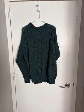 Vintage Aran Crafts Ireland 100% Wool Cable Knit Sweater